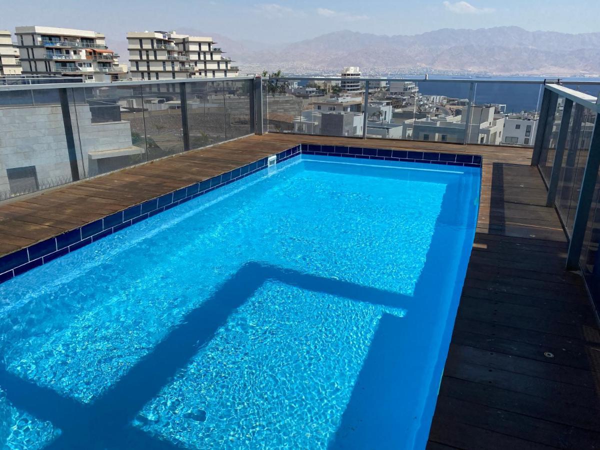 Apartamento Stunning Penthouse With Sea Views And Private Heated Pool Eilat Exterior foto