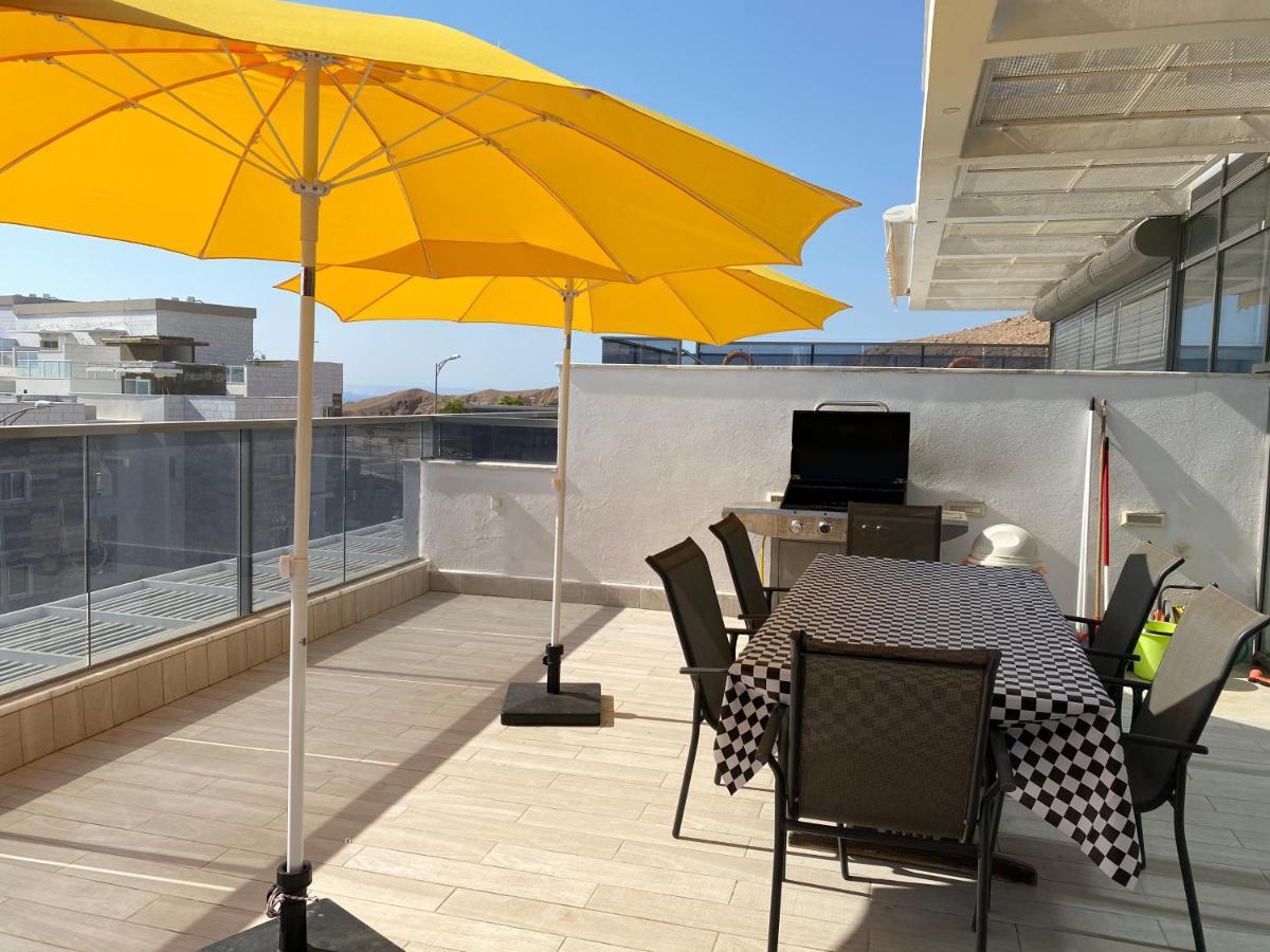 Apartamento Stunning Penthouse With Sea Views And Private Heated Pool Eilat Exterior foto